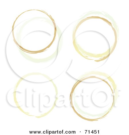 Royalty-Free (RF) Clipart Illustration of a Background Of Dried Coffee Rings On White by michaeltravers