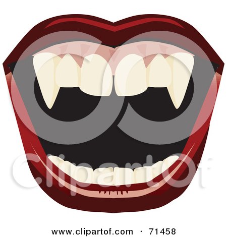 Royalty-Free (RF) Clipart Illustration of an Open Mount With Red Lips And Fangs by Dennis Holmes Designs