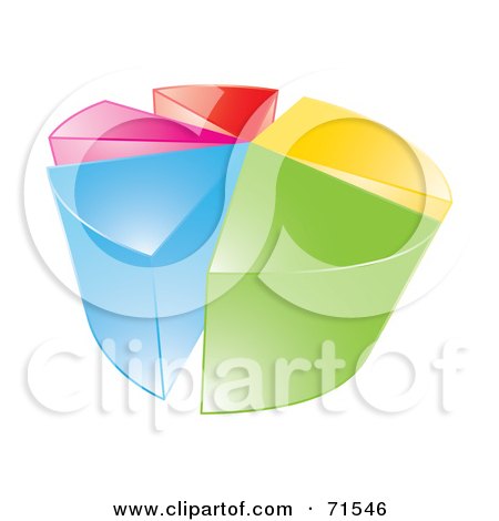Royalty-Free (RF) Clipart Illustration of a 3d Pie Chart Of Colorful Pieces, On White by MilsiArt