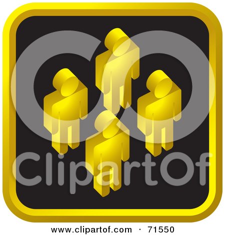 Royalty-Free (RF) Clipart Illustration of a Black And Golden Network Website Icon by Lal Perera