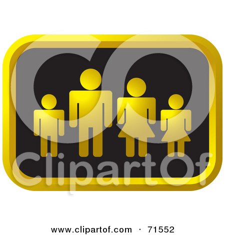 Royalty-Free (RF) Clipart Illustration of a Black And Golden Family Website Icon by Lal Perera
