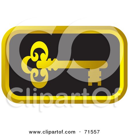 Royalty-Free (RF) Clipart Illustration of a Black And Golden Key Website Icon by Lal Perera
