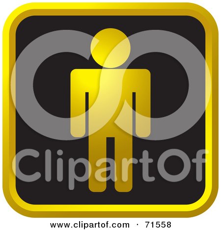 Royalty-Free (RF) Clipart Illustration of a Black And Golden Male Website Icon by Lal Perera
