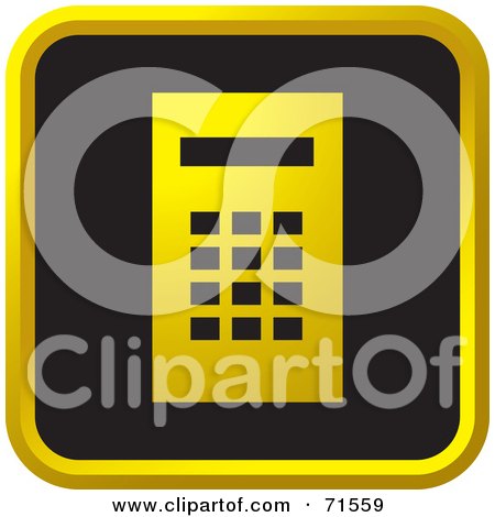 Royalty-Free (RF) Clipart Illustration of a Black And Golden Calculator Website Icon by Lal Perera
