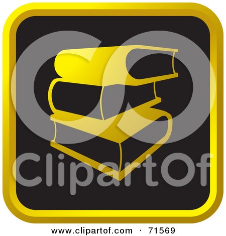 Royalty-Free (RF) Clipart Illustration of a Black And Golden Book Website Icon by Lal Perera