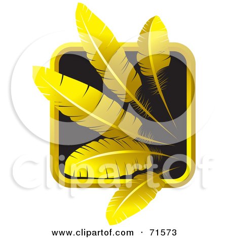 Royalty-Free (RF) Clipart Illustration of a Black And Golden Feathers Website Icon by Lal Perera