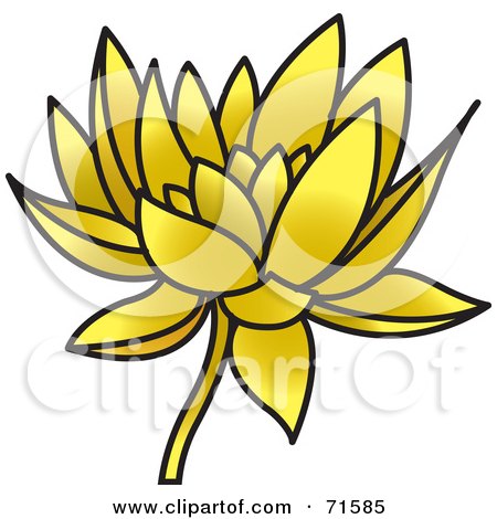 Royalty-Free (RF) Clipart Illustration of a Golden Lotus Flower by Lal Perera