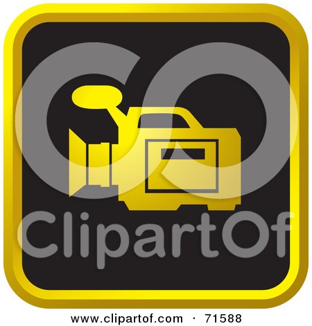 Royalty-Free (RF) Clipart Illustration of a Black And Golden Video Camera Website Icon by Lal Perera