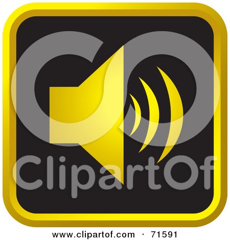 Royalty-Free (RF) Clipart Illustration of a Black And Golden Sound Website Icon - Version 2 by Lal Perera