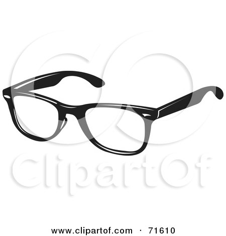 Royalty-Free (RF) Clipart Illustration of a Pair Of Black Spectacles by Lal Perera