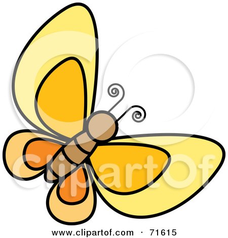 Royalty-Free (RF) Clipart Illustration of a Flying Orange And Brown Butterfly by Lal Perera