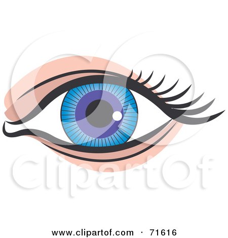 Royalty-Free (RF) Clipart Illustration of a Blue and Purple Eye by Lal Perera