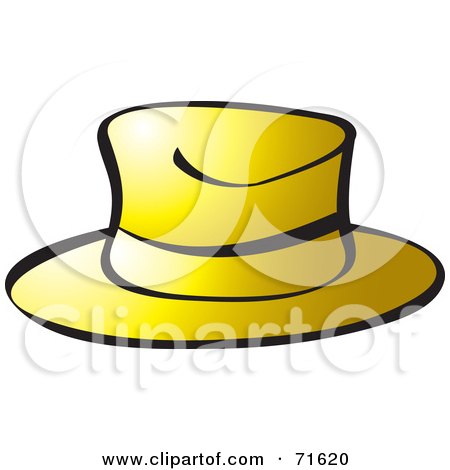 Royalty-Free (RF) Clipart Illustration of a Golden Hat With Black Outlines by Lal Perera