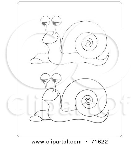 Royalty-Free (RF) Clipart Illustration of a Digital Collage Of Black And White Dotted Snails by Lal Perera