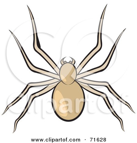 Royalty-Free (RF) Clipart Illustration of a Creepy Beige Spider by Lal Perera