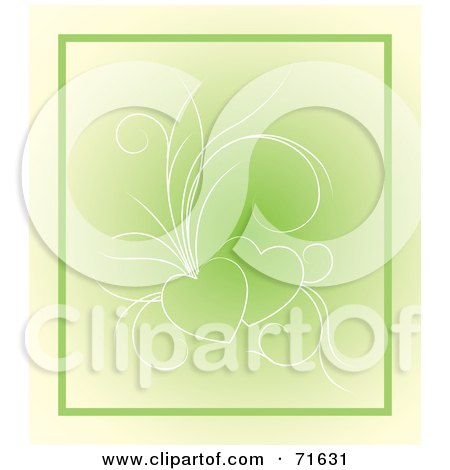 Royalty-Free (RF) Clipart Illustration of a Green Heart Floral Design by Lal Perera