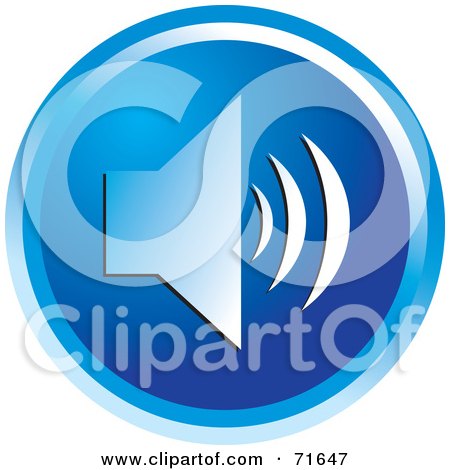 Royalty-Free (RF) Clipart Illustration of a Blue Circular Audio Icon by Lal Perera