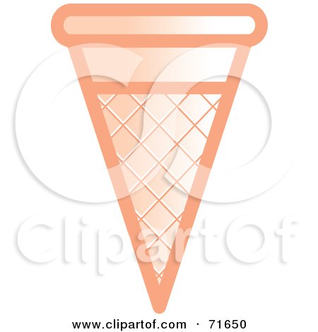 Royalty-Free (RF) Clipart Illustration of a Waffle Cone Without Ice Cream by Lal Perera