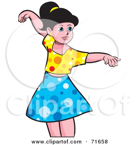 Royalty-Free (RF) Clipart Illustration of a Little Girl Dancing by Lal Perera