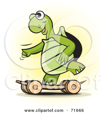 Royalty-Free (RF) Clipart Illustration of a Sporty Tortoise Skateboarding by Lal Perera