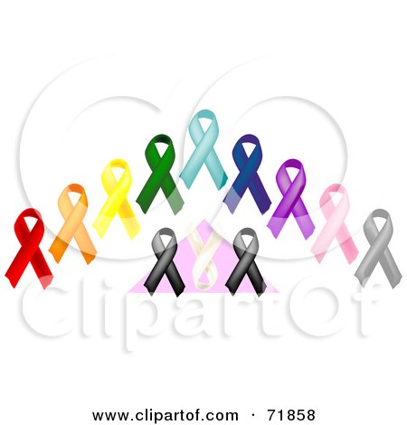 Royalty-Free (RF) Clipart Illustration of a Digital Collage Of An Array Of Awareness Ribbons by inkgraphics