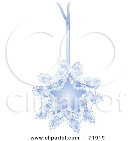 Royalty-Free (RF) Clipart Illustration of a Blue Star Christmas Tree Ornament by inkgraphics