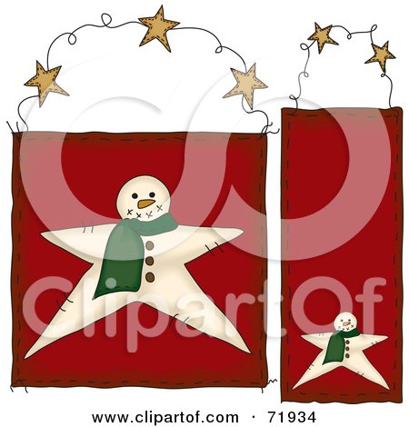 Royalty-Free (RF) Clipart Illustration of a Digital Collage Of Hanging Snowman Door Signs by inkgraphics