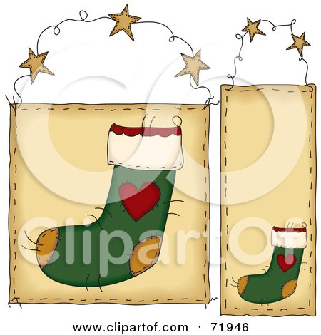 Royalty-Free (RF) Clipart Illustration of a Digital Collage Of Hanging Christmas Stocking Door Signs by inkgraphics