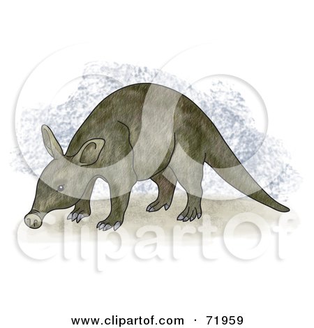 Royalty-Free (RF) Clipart Illustration of a Brown Aardvark Standing by inkgraphics