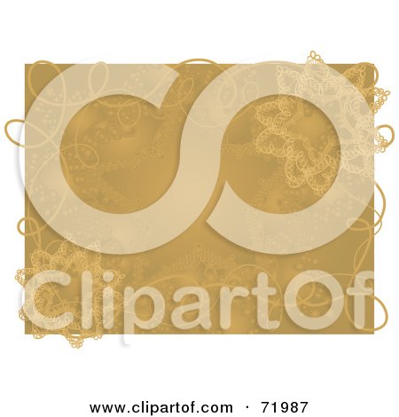 Royalty-Free (RF) Clipart Illustration of a Golden Filigree Starry Background With White Edges by inkgraphics