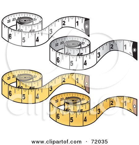 Royalty-Free (RF) Clipart Illustration of a Digital Collage Of Measuring Tapes by inkgraphics
