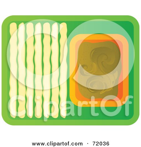 Royalty-Free (RF) Clipart Illustration of  Hummus On A Green Tray by inkgraphics