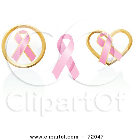 Royalty-Free (RF) Clipart Illustration of a Digital Collage Of Pink Awareness Ribbon Icons by inkgraphics