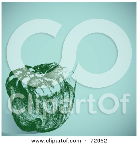 Royalty-Free (RF) Clipart Illustration of a Green Bell Pepper Sketch by inkgraphics