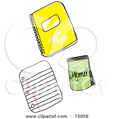 Royalty-Free (RF) Clipart Illustration of a Digital Collage Of School Note Pads by inkgraphics