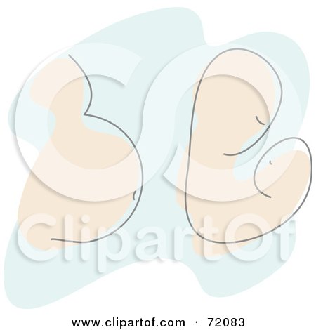 Royalty-Free (RF) Clipart Illustration of a Pregnant Belly And A Mom Holding A Baby by inkgraphics