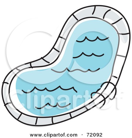 Royalty-Free (RF) Clipart Illustration of a Curved Swimming Pool With Rippling Water by inkgraphics