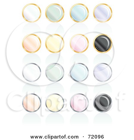 Royalty-Free (RF) Clipart Illustration of a Digital Collage Of Pastel Pearly Round Icons With Reflections by inkgraphics