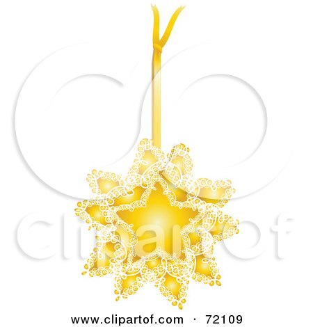 Royalty-Free (RF) Clipart Illustration of a Golden Star Christmas Tree Ornament by inkgraphics