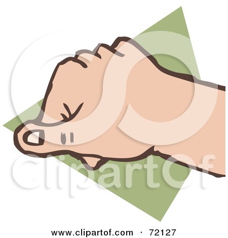 Royalty-Free (RF) Clipart Illustration of a Fisted Hand Resting On A Green Surface by PlatyPlus Art