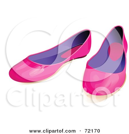 Royalty-Free (RF) Clipart Illustration of a Pair Of Pink And Purple Flat Shoes by Pushkin