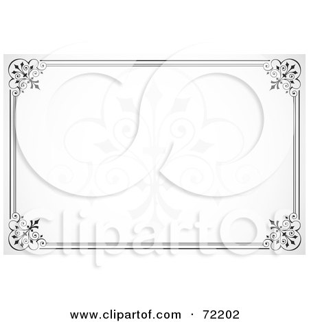Royalty-Free (RF) Clipart Illustration of an Elegant Horizontal Frame With Faint Swirl Designs by BestVector