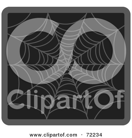 Royalty-Free (RF) Clipart Illustration of a Gray Creepy Spider Web On Black by Rosie Piter