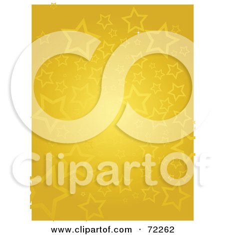 Royalty-Free (RF) Clipart Illustration of a Starry Yellow Gold Background With White Trim by KJ Pargeter