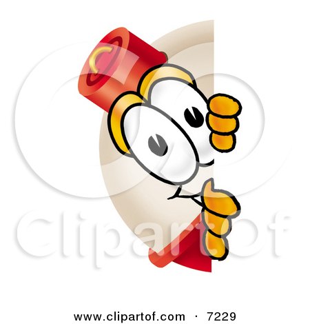 Clipart Picture of a Fishing Bobber Mascot Cartoon Character Peeking Around a Corner by Mascot Junction