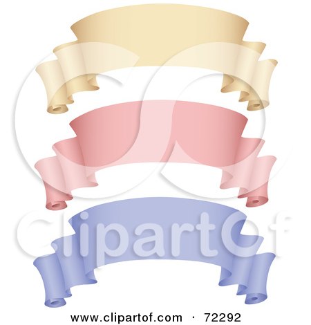 Royalty-Free (RF) Clipart Illustration of a Digital Collage Of Beige, Pink And Purple 3d Blank Banners by cidepix