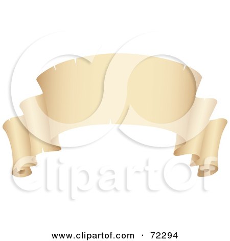 Royalty-Free (RF) Clipart Illustration of a Blank Beige Scroll Banner by cidepix