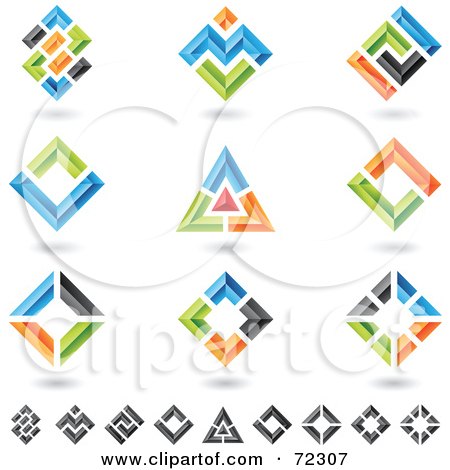 Royalty-Free (RF) Clipart Illustration of a Digital Collage Of Colorful Logo Icons - Version 6 by cidepix