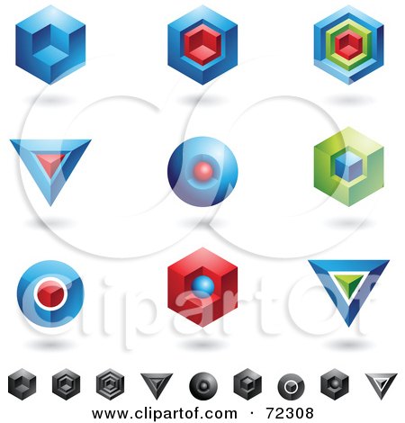 Royalty-Free (RF) Clipart Illustration of a Digital Collage Of Colorful Logo Icons - Version 5 by cidepix