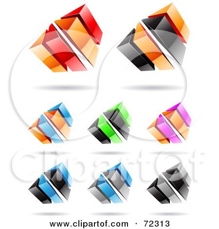 Royalty-Free (RF) Clipart Illustration of a Digital Collage Of Colorful 3d Icons - Version 6 by cidepix